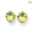 14k White Gold 6mm Peridot earring