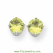 14k White Gold 6mm Peridot earring
