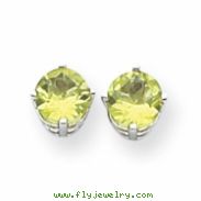 14k White Gold 6mm Peridot earring