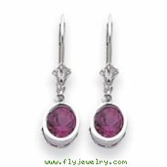14k White Gold 6mm Rhodalite Garnet leverback earring