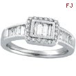 14K White Gold .75ct Baguette Diamond Detailed Ring