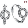 14K White Gold .75ct Diamond Circle Hoop Earrings