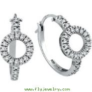 14K White Gold .75ct Diamond Circle Hoop Earrings