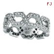 14K White Gold .75ct Diamond Open Hexagon-Shaped Eternity Ring