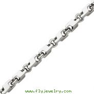 14K White Gold 7.5mm Fancy Geometric Link Bracelet