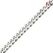 14K White Gold 7.85mm Geometric Curb Link Bracelet