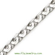 14K White Gold 7mm Fancy Round Link Bracelet