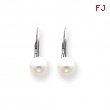 14k White Gold 7mm Pearl Leverback Earrings