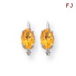 14k White Gold 7x5mm Citrine Earrings