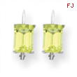 14k White Gold 7x5mm Emerald Cut Peridot earring