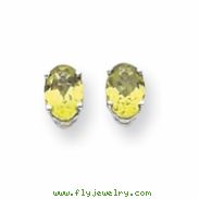 14k White Gold 7x5mm Oval Peridot earring