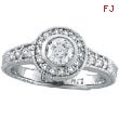 14K White Gold .80ct Diamond Bezel Engagement Ring