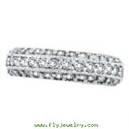 14K White Gold .84ct Diamond Fashion Railroad Track Ring