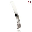 14K White Gold 8mm Solid Polished Half-Round Slip-On Bangle