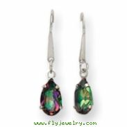 14k White Gold 8x5 Pear Mystic Fire Topaz Earrings