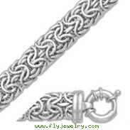 14K White Gold 9.1mm Bizantine Bracelet