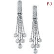 14K White Gold .93ct Diamond Dangle Chandelier Post Earrings