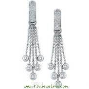 14K White Gold .93ct Diamond Dangle Chandelier Post Earrings