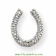 14k White Gold A Diamond chain slide