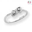 14k White Gold A Diamond heart ring