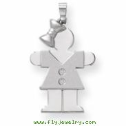 14k White Gold A Diamond kid pendant