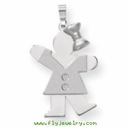 14k White Gold A Diamond kid pendant