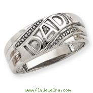 14k White Gold A Diamond men's ring