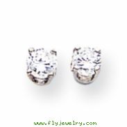 14k White Gold A Diamond stud earring