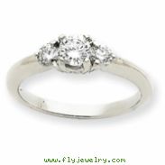 14k White Gold A Diamond three stone ring