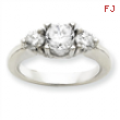 14k White Gold A Diamond three stone ring