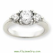 14k White Gold A Diamond three stone ring