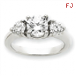 14k White Gold A Diamond three stone ring