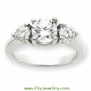 14k White Gold A Diamond three stone ring