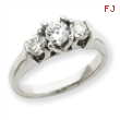 14k White Gold A Diamond three stone ring