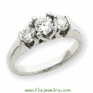 14k White Gold A Diamond three stone ring