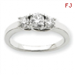 14k White Gold A Diamond three stone ring