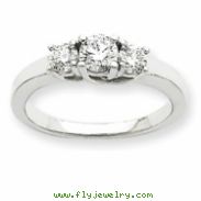 14k White Gold A Diamond three stone ring