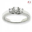 14k White Gold A Diamond three stone ring