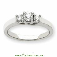 14k White Gold A Diamond three stone ring