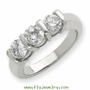 14k White Gold A Diamond three stone ring