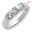 14k White Gold A Diamond three stone ring