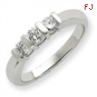 14k White Gold A Diamond three stone ring