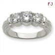 14k White Gold A Diamond three stone ring