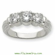 14k White Gold A Diamond three stone ring
