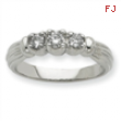 14k White Gold A Diamond three stone ring