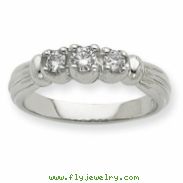 14k White Gold A Diamond three stone ring