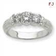 14k White Gold A Diamond three stone ring