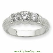 14k White Gold A Diamond three stone ring