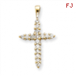 14k White Gold AA Diamond Cross Pendant