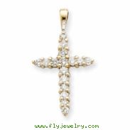 14k White Gold AA Diamond Cross Pendant